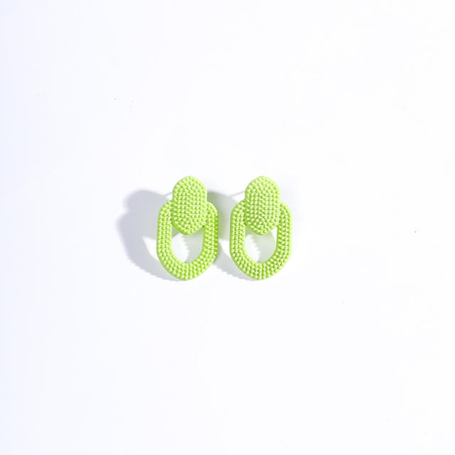 Korean fashion candy color geometric shape ear studs