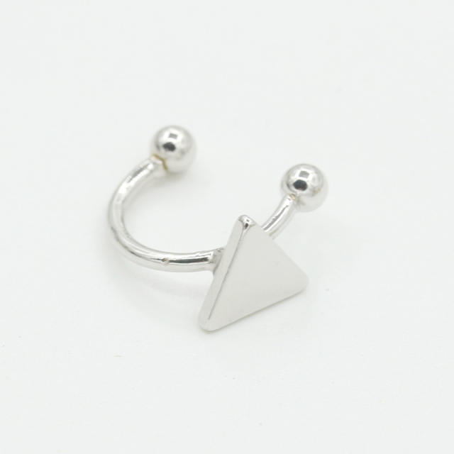 Simple star moon triangle left ear cuff