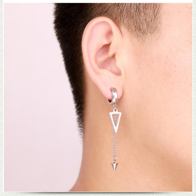 Black triangle titanium steel tassel ear clip