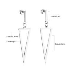 Stainless steel geometric square ring dangle earrings