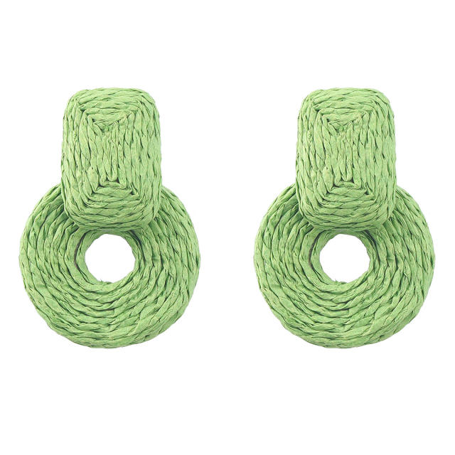 INS summer straw colorful earrings
