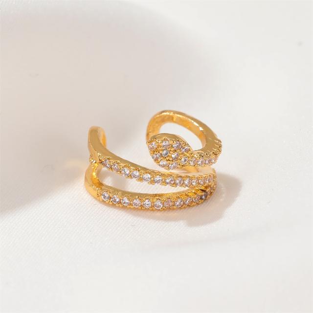 Diamond snake hollow ear cuff