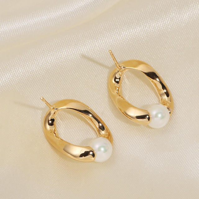 925 Sterling silver needle pearl clip on earrings