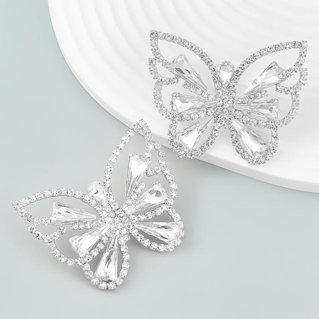 Diamond butterfly women earrings