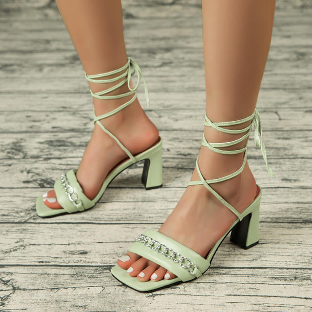 Strappy block heels sandals