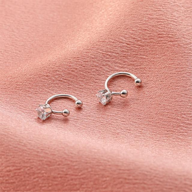 Silver color diamond ear cuff