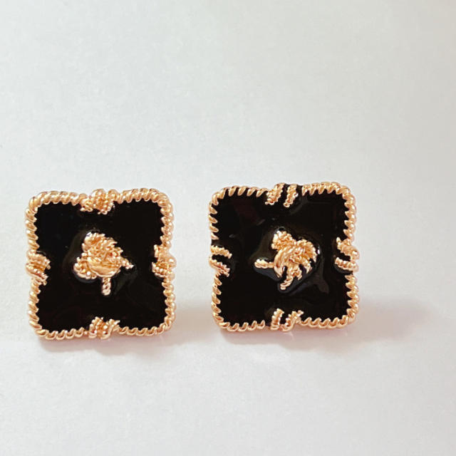 925 needle enamel ear studs vintage