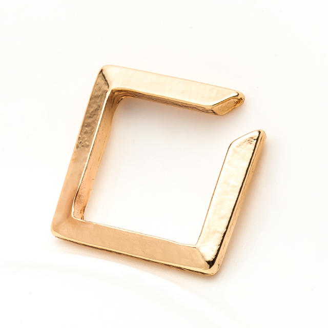 Hollow star triangle square ear cuff