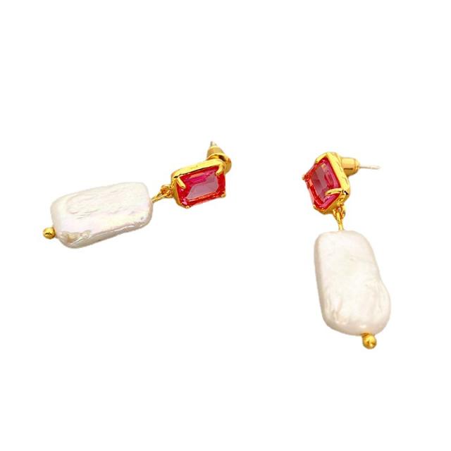 Luxury water pearl dangle earrings