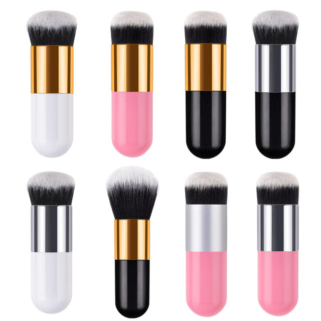 Single  plastic handle powder foundation brush