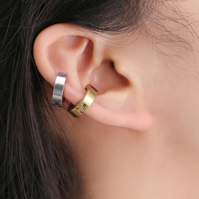 Fashion titanium steel clip-on earrings