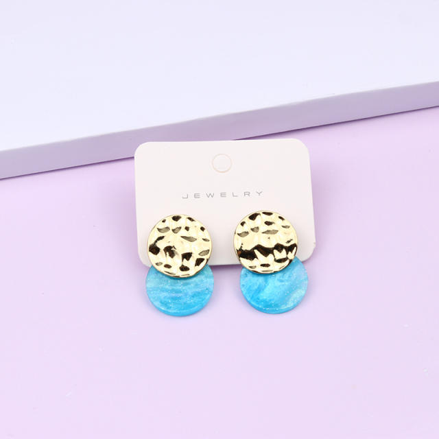 Occident fashion geometric acrylic ear studs