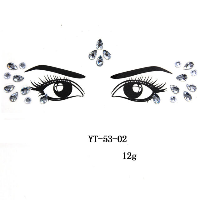 Occident fashion color resin rhinestone face stickers