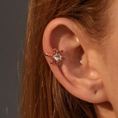 Diamond snowflake ear cuff