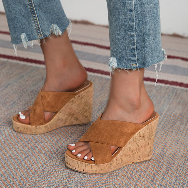 Wedge slippers for women