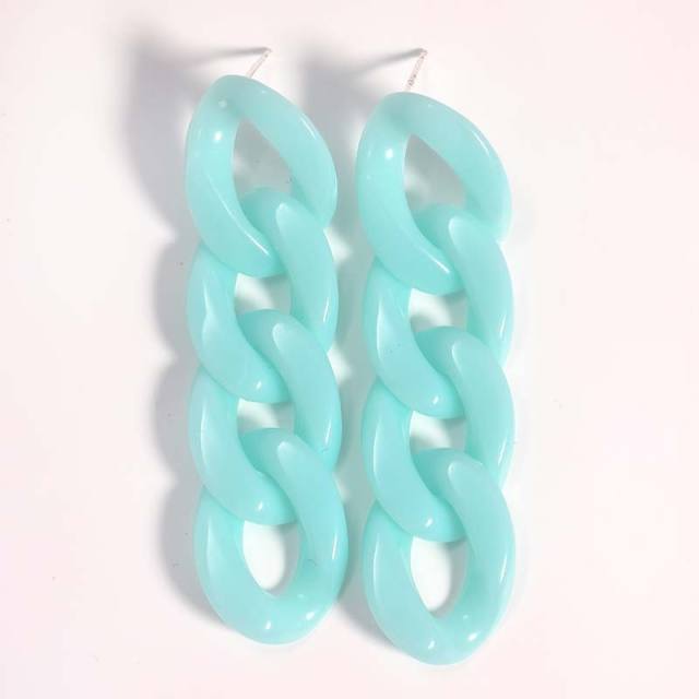 INS candy color acrylic chain dangle earrings