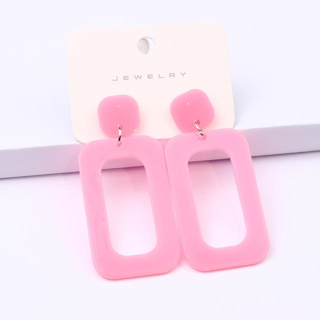 12 color fashion acrylic dangle earrings