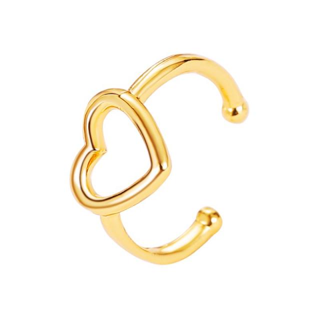 Hollow heart ear cuff