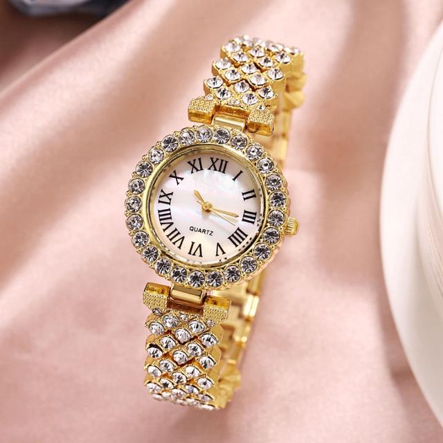 2pcs diamond bracelet women watch set