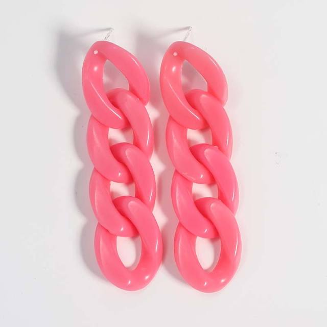 INS candy color acrylic chain dangle earrings