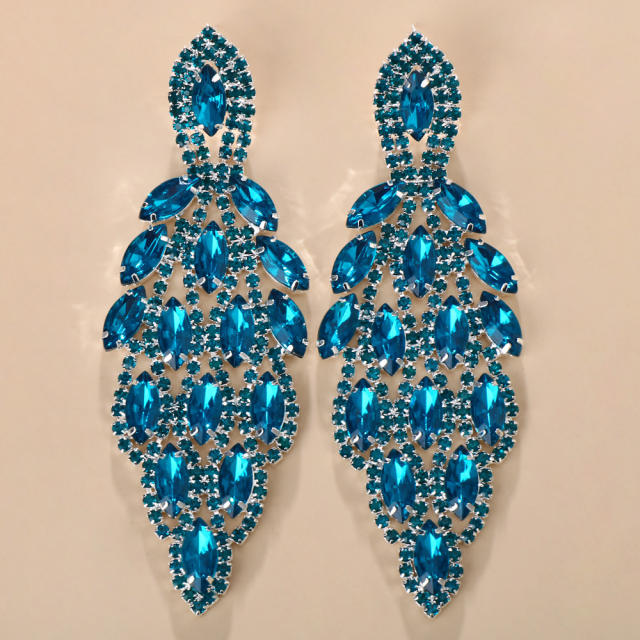 Party dangle earrings colored rhinestone glass crystal earings