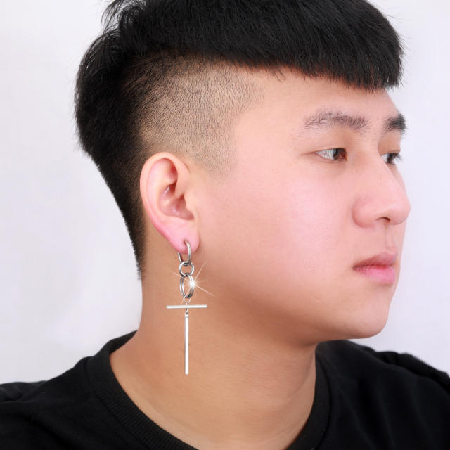 Long style tassel cross earings