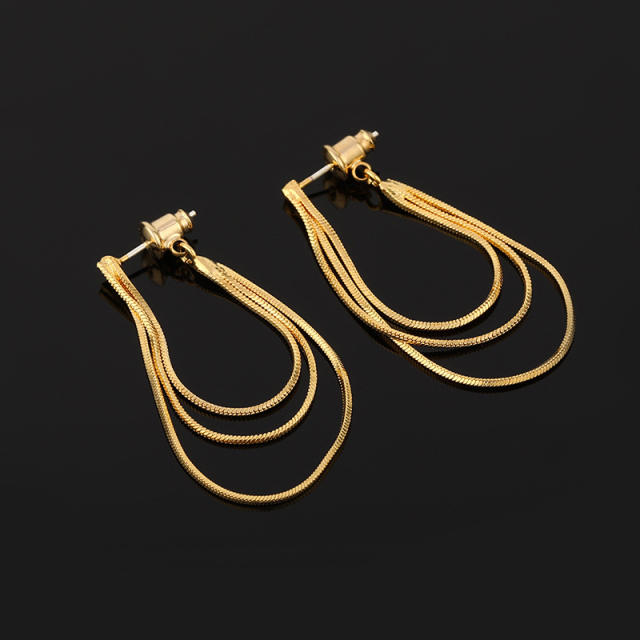 Snake chain tassel clip on earrings