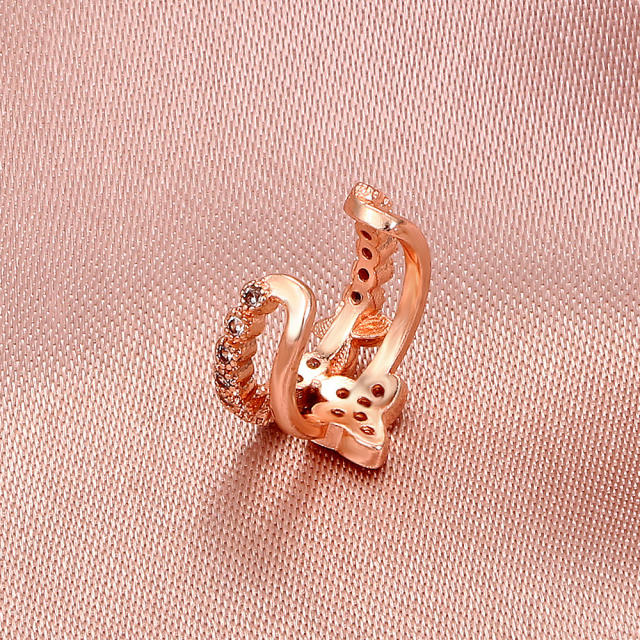 Elegant butterfly two layer ear cuff