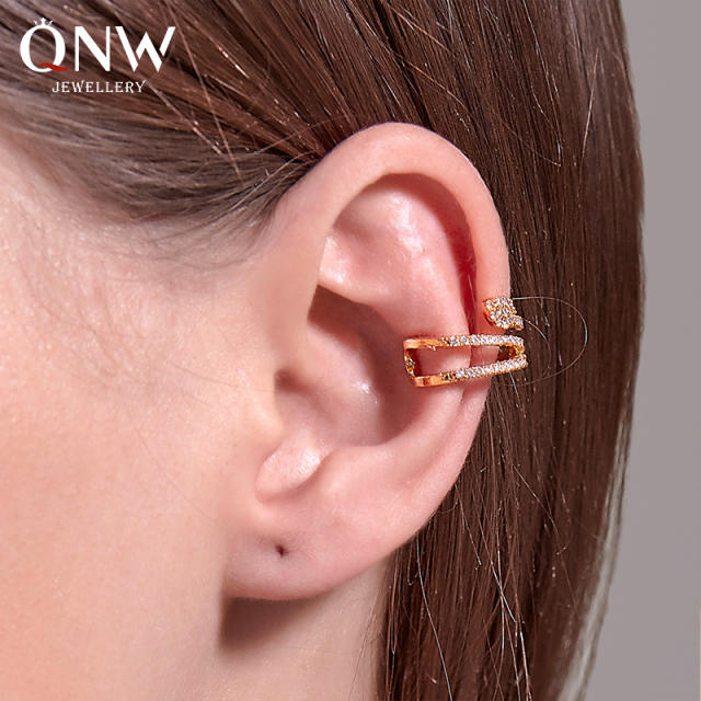 Diamond snake hollow ear cuff