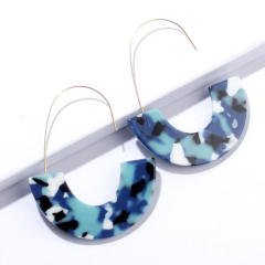 New leopard print hawksbill acrylic acetate plate U-shaped earrings