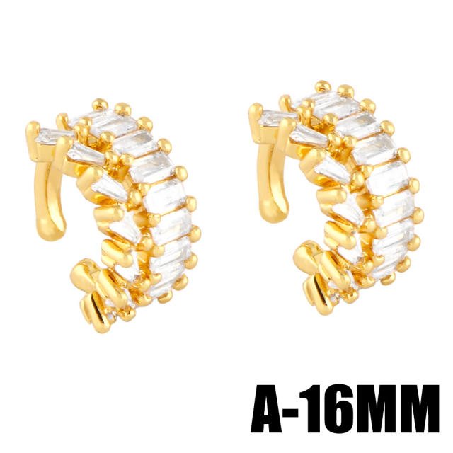 INS cubic zircon real gold plated ear cuff