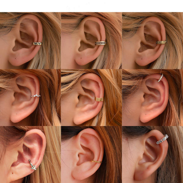 Retro simple copper ear cuff