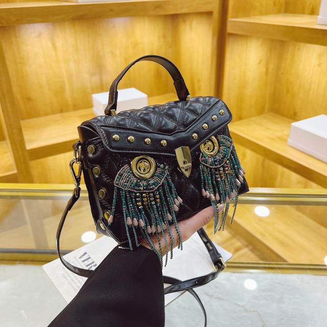Popular owl design qulited handbag