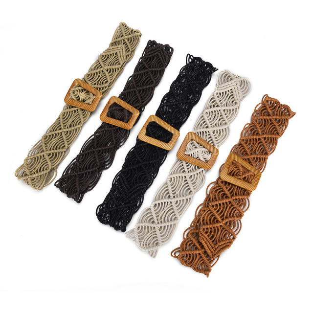 Boho women straw belt for dress