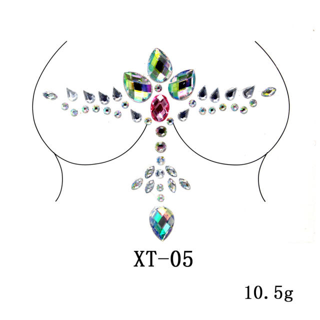 Resin rhinestone tattoo stickers