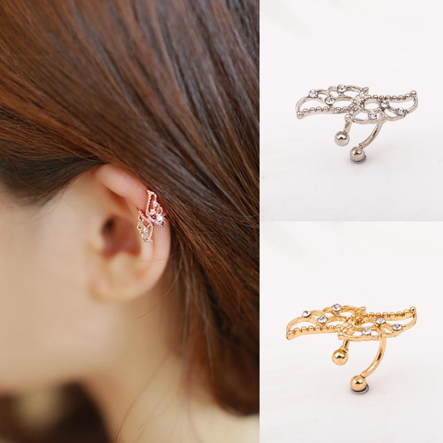 Diamond wing ear cuff