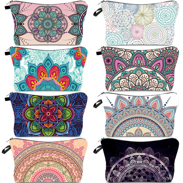 Amazon hot sale Mandala printed cosmetic bag