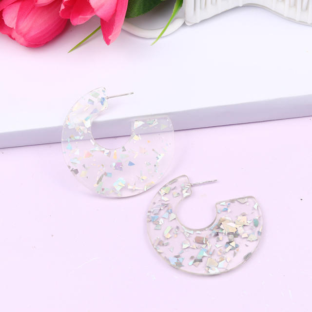 12 color acrylic open hoop acrylic earrings