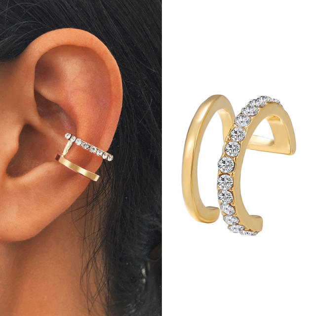 Fashion pearl rhinestone alloy ear cuff