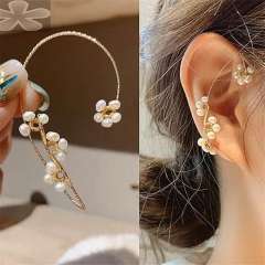 Elegant pearl beaded ear wrap