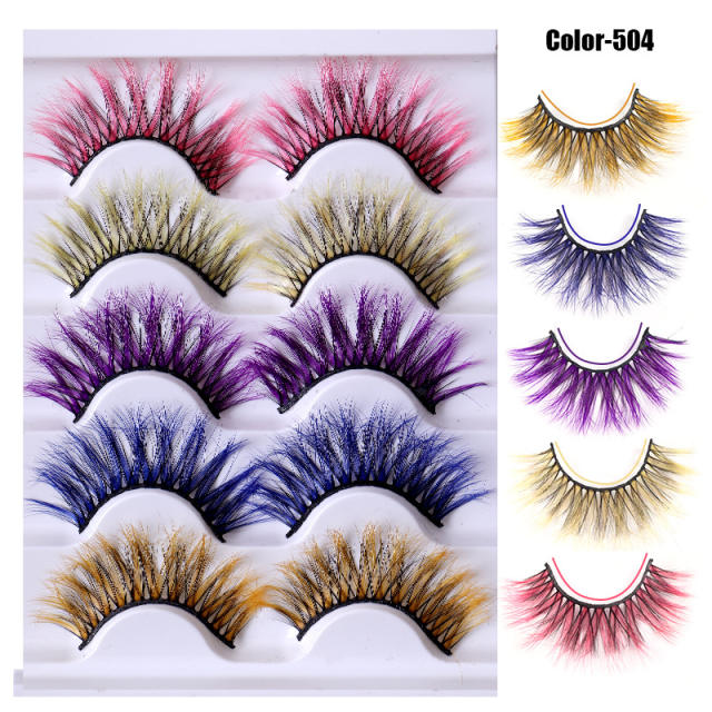 5pair colorful false eyelashes