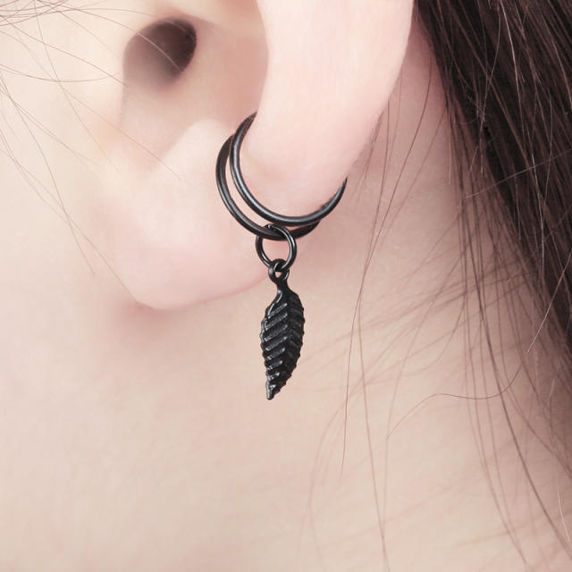 Tiny leaf U shape ear cuff