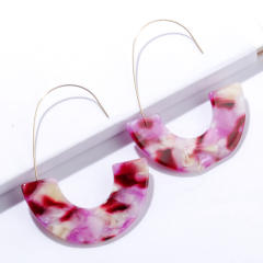 New leopard print hawksbill acrylic acetate plate U-shaped earrings