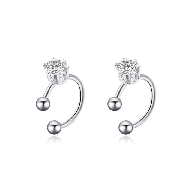 Silver color diamond ear cuff