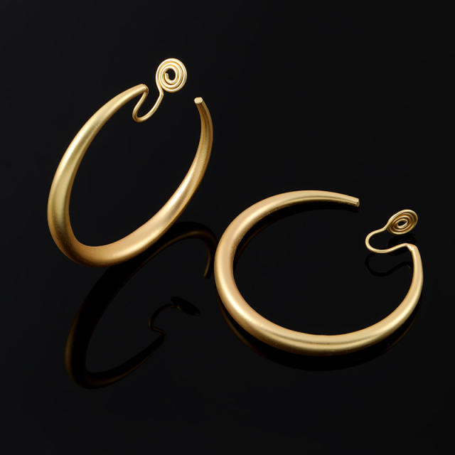 Matte hoop earrings clip on earrings