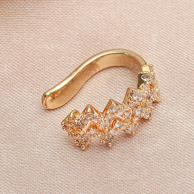 Diamond wave two layer ear cuff