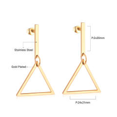 Stainless steel geometric square ring dangle earrings