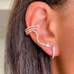 Diamond snake ear cuff set
