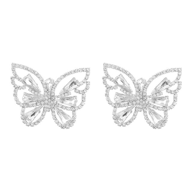Diamond butterfly women earrings