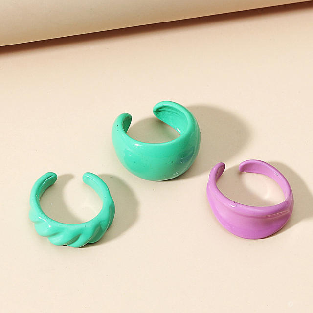 Color enamel c shape ear cuff